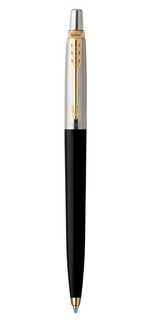 Шариковая ручка Parker Jotter K160, цвет: Black/GT, стержень: F, цвет чернил: blue, в подарочной упаковке.