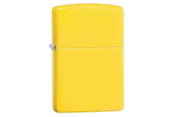 Зажигалка ZIPPO Classic с покрытием Lemon™, латунь/сталь, жёлтая, матовая, 38x13x57 мм