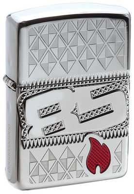 Зажигалка ZIPPO 85 Armor Facet с покрытием High Polish Chrome, латунь/сталь, серебристая, 36x12x56мм