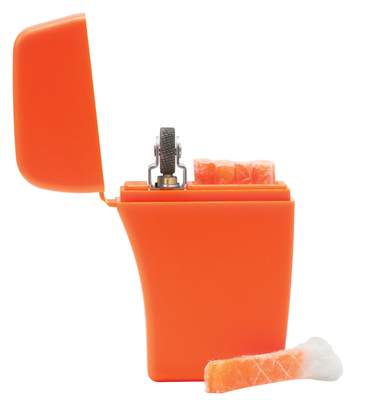 Набор для аварийного розжига огня ZIPPO: 4 трутовые палочки в пластиковом корпусе, оранжевый