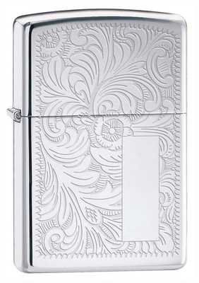 Зажигалка ZIPPO Venetian® с покрытием High Polish Chrome, латунь/сталь, серебистая, 36x12x56 мм