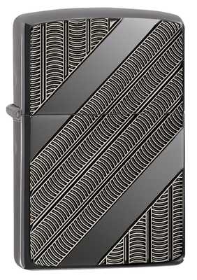 Зажигалка ZIPPO Armor™ с покрытием High Polish Black Ice®, латунь/сталь, чёрная, 36x12x56 мм