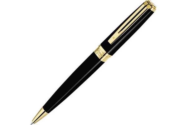 Шариковая ручка Waterman Exception Slim Black GT. Детали дизайна: позолота 23К.