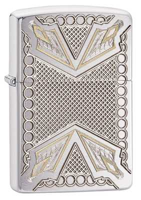 Зажигалка ZIPPO Armor™ с покрытием Brushed Chrome, латунь/сталь, серебристая, матовая, 36x12x56 мм