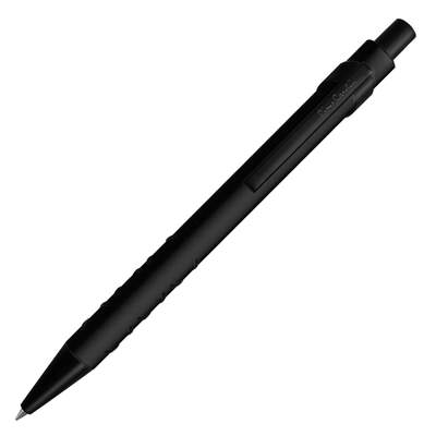 Шариковая ручка Pierre Cardin ACTUEL. Корпус - алюминий, отделка - металл и силикон. Цвет - черн мат