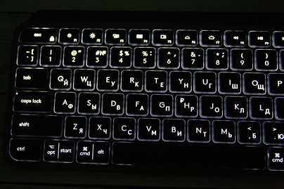Подсветка на MX Keys (раскладка Apple) Гравировка клавиатур - примеры наших работ